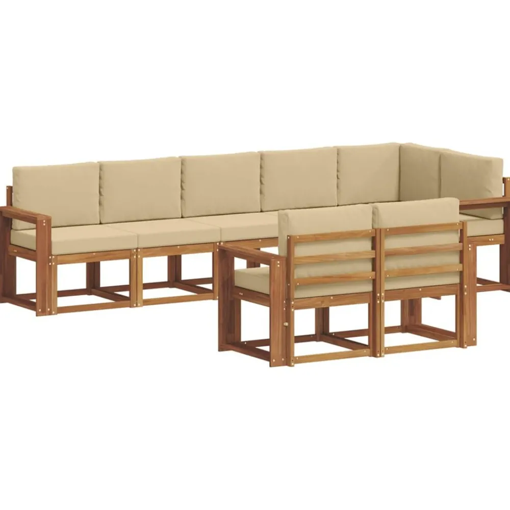 Ensembles De Meubles-vidaXL Ensemble de canapés d'extérieur 8 pcs Naturel et beige