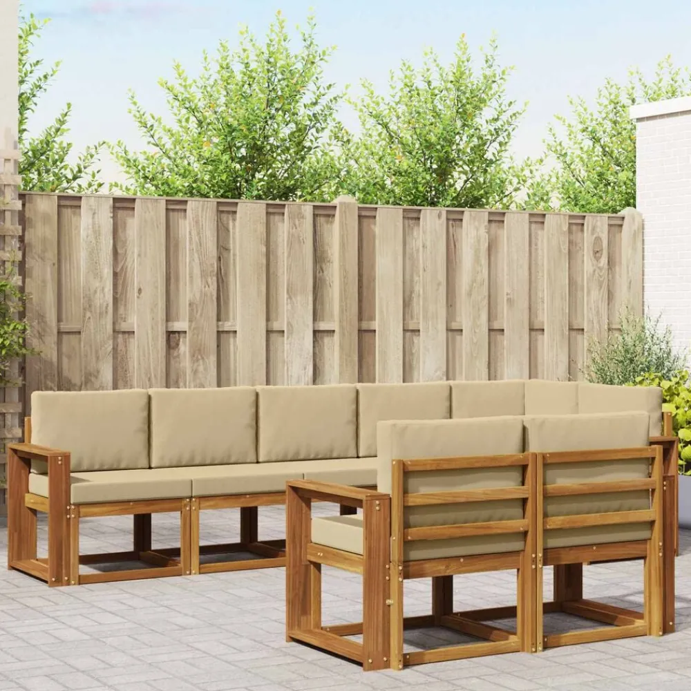 Ensembles De Meubles-vidaXL Ensemble de canapés d'extérieur 8 pcs Naturel et beige