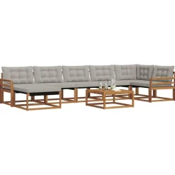 vidaXL Ensemble de canapés d'extérieur 8 pcs Gris Naturel et Clair