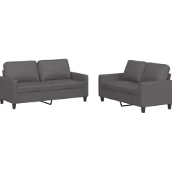 vidaXL Ensemble de canapés 2 pcs avec coussins Similicuir
