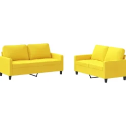 vidaXL Ensemble de canapés 2 pcs avec coussins Tissu