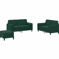 vidaXL Ensemble de canapés 3 pcs avec coussins velours