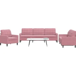 vidaXL Ensemble de canapés 3 pcs avec coussins Velours