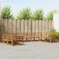 Ensembles De Meubles-vidaXL Ensemble de canapés d'extérieur 9 pcs Naturel
