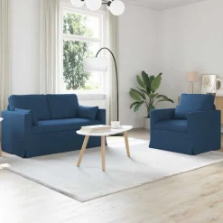Canapés-vidaXL Ensemble de Canapés 2 pcs 139 x 78 x 80 cm tissu Bleu