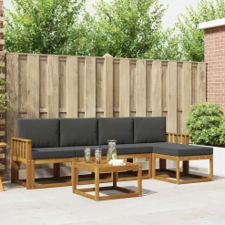 Ensembles De Meubles-vidaXL Ensemble de canapés d'extérieur 6 pcs Naturel et anthracite