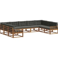 Ensembles De Meubles-vidaXL Ensemble de canapés d'extérieur 9 pcs Naturel et anthracite