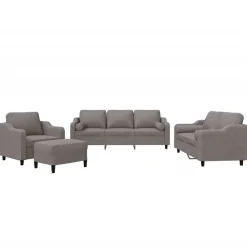vidaXL Ensemble de canapés 4 pcs avec coussins tissu