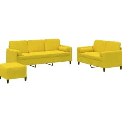 vidaXL Ensemble de canapés 3 pcs avec coussins velours