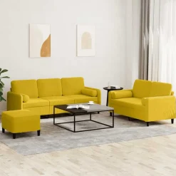 vidaXL Ensemble de canapés 3 pcs avec coussins velours