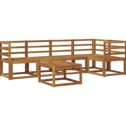 vidaXL Ensemble de canapés d'extérieur 6 pcs Naturel et Crème