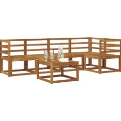vidaXL Ensemble de canapés d'extérieur 6 pcs Naturel et Crème