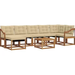 Ensembles De Meubles-vidaXL Ensemble de canapés d'extérieur 8 pcs Naturel et beige
