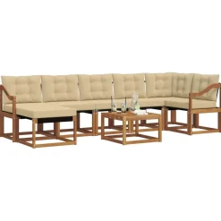 Ensembles De Meubles-vidaXL Ensemble de canapés d'extérieur 8 pcs Naturel et beige