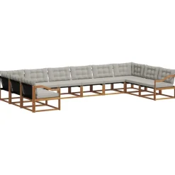 Ensembles De Meubles-vidaXL Ensemble de canapés d'extérieur 10 pcs Gris Naturel et Clair Naturel et gris clair