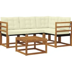 Ensembles De Meubles-vidaXL Ensemble de canapés d'extérieur 5 pcs Naturel et beige