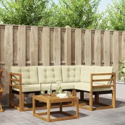 Ensembles De Meubles-vidaXL Ensemble de canapés d'extérieur 5 pcs Naturel et beige