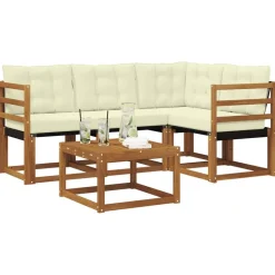 Ensembles De Meubles-vidaXL Ensemble de canapés d'extérieur 5 pcs Naturel et beige