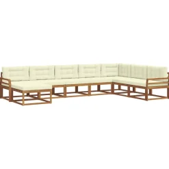 vidaXL Ensemble de canapés d'extérieur 8 pcs Naturel et Crème