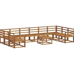 Ensembles De Meubles-vidaXL Ensemble de canapés d'extérieur 11 pcs Naturel