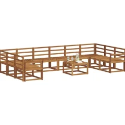 Ensembles De Meubles-vidaXL Ensemble de canapés d'extérieur 11 pcs Naturel