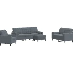 vidaXL Ensemble de canapés 4 pcs avec coussins et traversins velours