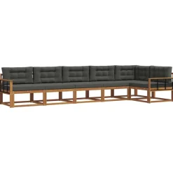Ensembles De Meubles-vidaXL Ensemble de canapés d'extérieur 6 pcs Naturel et anthracite