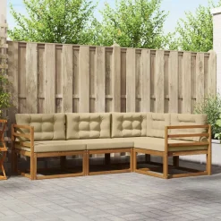 Ensembles De Meubles-vidaXL Ensemble de canapés d'extérieur 4 pcs Naturel et beige