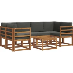 Ensembles De Meubles-vidaXL Ensemble de canapés d'extérieur 7 pcs Naturel et anthracite