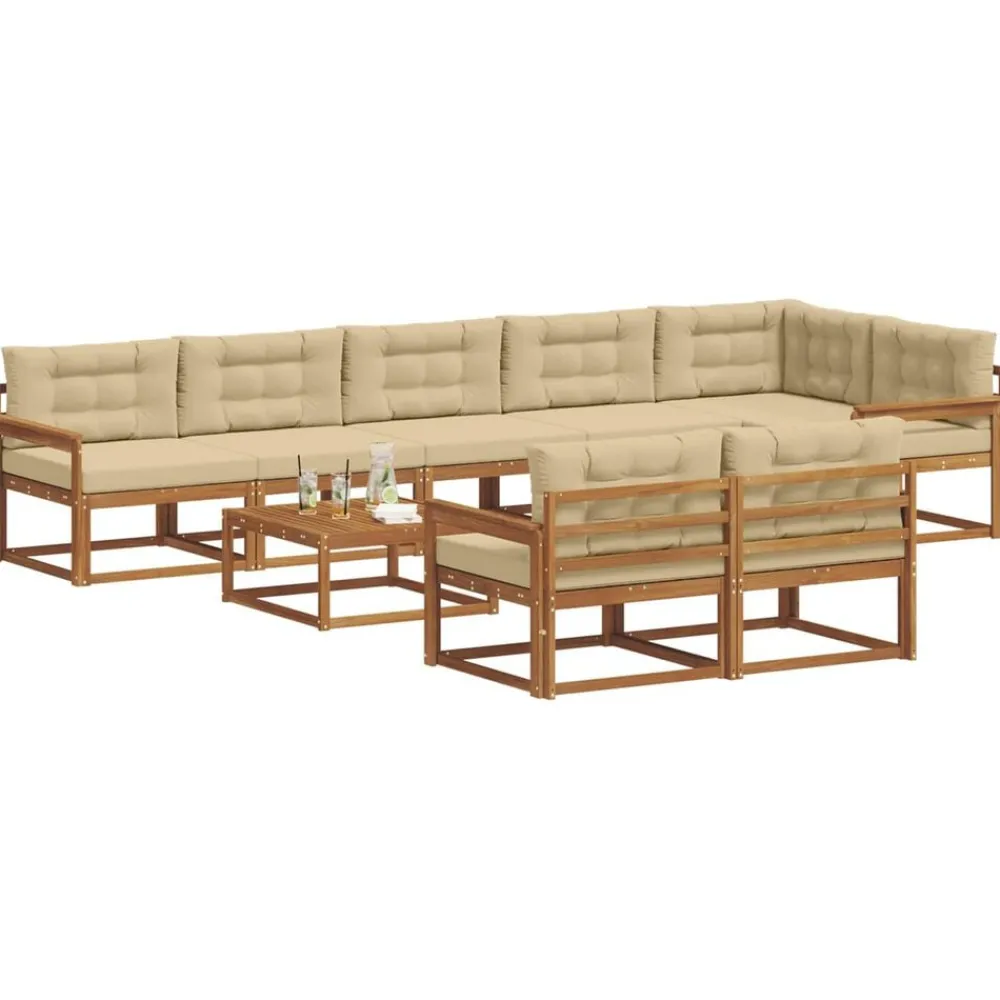 vidaXL Ensemble de canapés d'extérieur 9 pcs