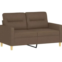 Canapés-vidaXL Ensemble de canapés 3 pcs avec coussins Marron Tissu