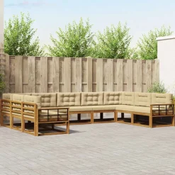 Ensembles De Meubles-vidaXL Ensemble de canapés d'extérieur 9 pcs Naturel et beige