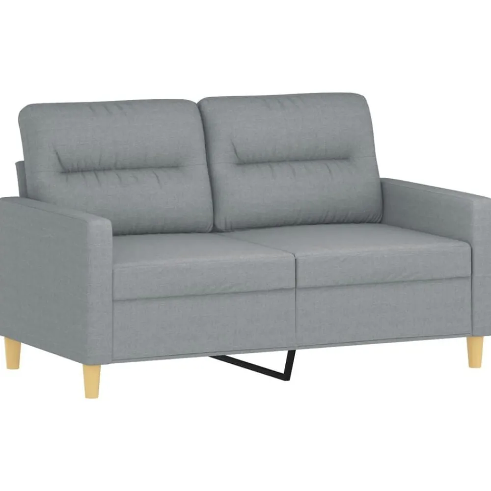 Canapés-vidaXL Ensemble de canapés 2 pcs avec coussins Tissu Gris clair