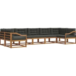 Ensembles De Meubles-vidaXL Ensemble de canapés d'extérieur 7 pcs Naturel et anthracite