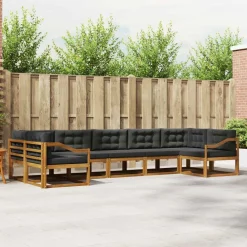 Ensembles De Meubles-vidaXL Ensemble de canapés d'extérieur 7 pcs Naturel et anthracite