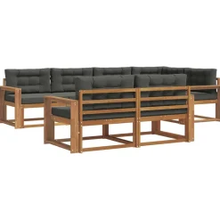 Ensembles De Meubles-vidaXL Ensemble de canapés d'extérieur 7 pcs Naturel et anthracite