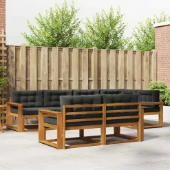 Ensembles De Meubles-vidaXL Ensemble de canapés d'extérieur 7 pcs Naturel et anthracite