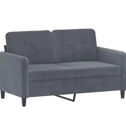 Canapés-vidaXL Ensemble de canapés 2 pcs velours Gris foncé