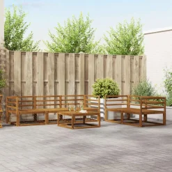 Ensembles De Meubles-vidaXL Ensemble de canapés d'extérieur 6 pcs Naturel