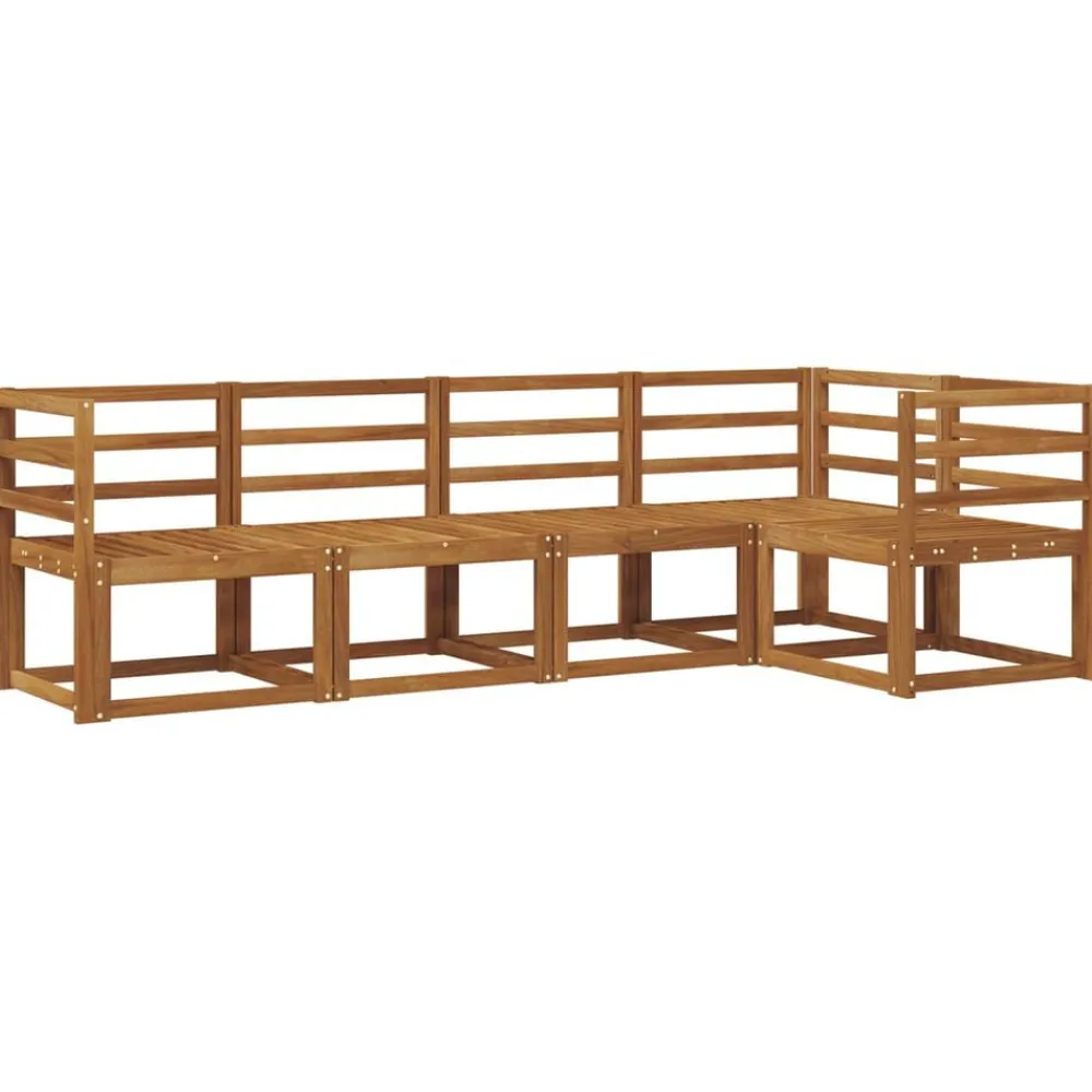 vidaXL Ensemble de canapés d'extérieur 5 pcs Gris Naturel et Clair