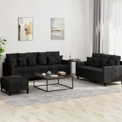 vidaXL Ensemble de canapés 3 pcs avec coussins Velours