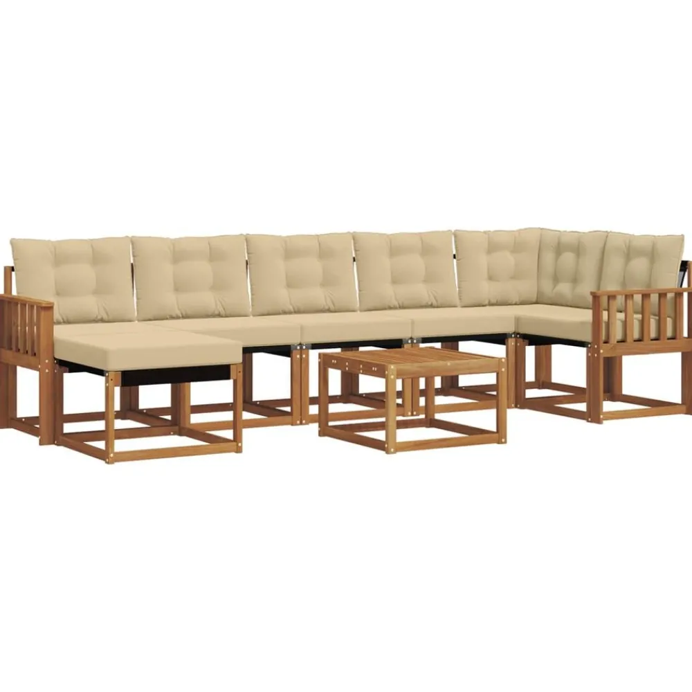 Ensembles De Meubles-vidaXL Ensemble de canapés d'extérieur 8 pcs Naturel et beige