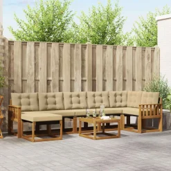 Ensembles De Meubles-vidaXL Ensemble de canapés d'extérieur 8 pcs Naturel et beige