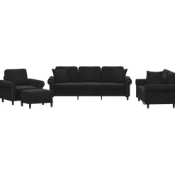 vidaXL Ensemble de canapés 4 pcs avec coussins velours