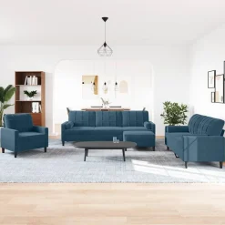 vidaXL Ensemble de canapés 4pcs et coussins et traversins velours