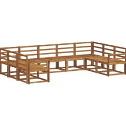 Ensembles De Meubles-vidaXL Ensemble de canapés d'extérieur 9 pcs Naturel