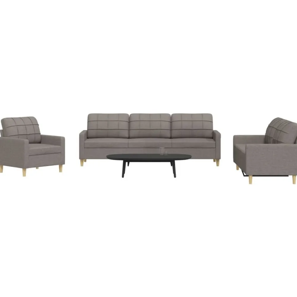 Canapés-vidaXL Ensemble de canapés 3 pcs tissu Taupe