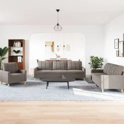Canapés-vidaXL Ensemble de canapés 3 pcs tissu Taupe