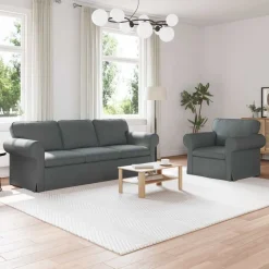 vidaXL Ensemble de Canapés 2 pcs 215 x 82 x 80 cm tissu