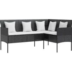Mobilier De Jardin-vidaXL Ensemble de canapés en L 5pcs avec coussins résine tressée Noir